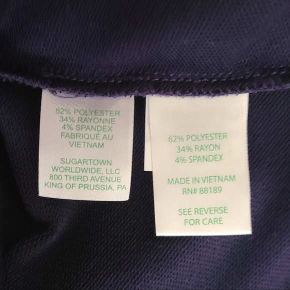 Lilly Pulitzer Off Shoulder Sheera French Terry Top in True Navy XL - Picture 10 of 11